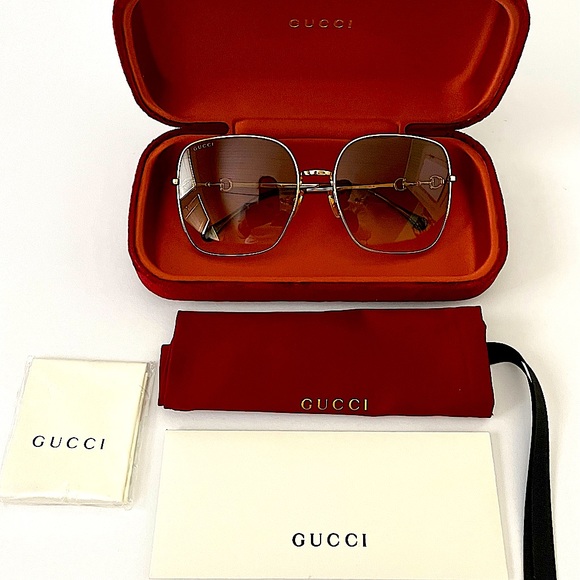 Gucci Horsebit Sunglasses w/ Brown Lenses - Picture 3 of 15
